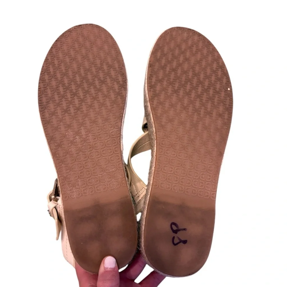 Sam Edelman Aisling Crisscross Leather Espadrille Platform Sandals Size 10
